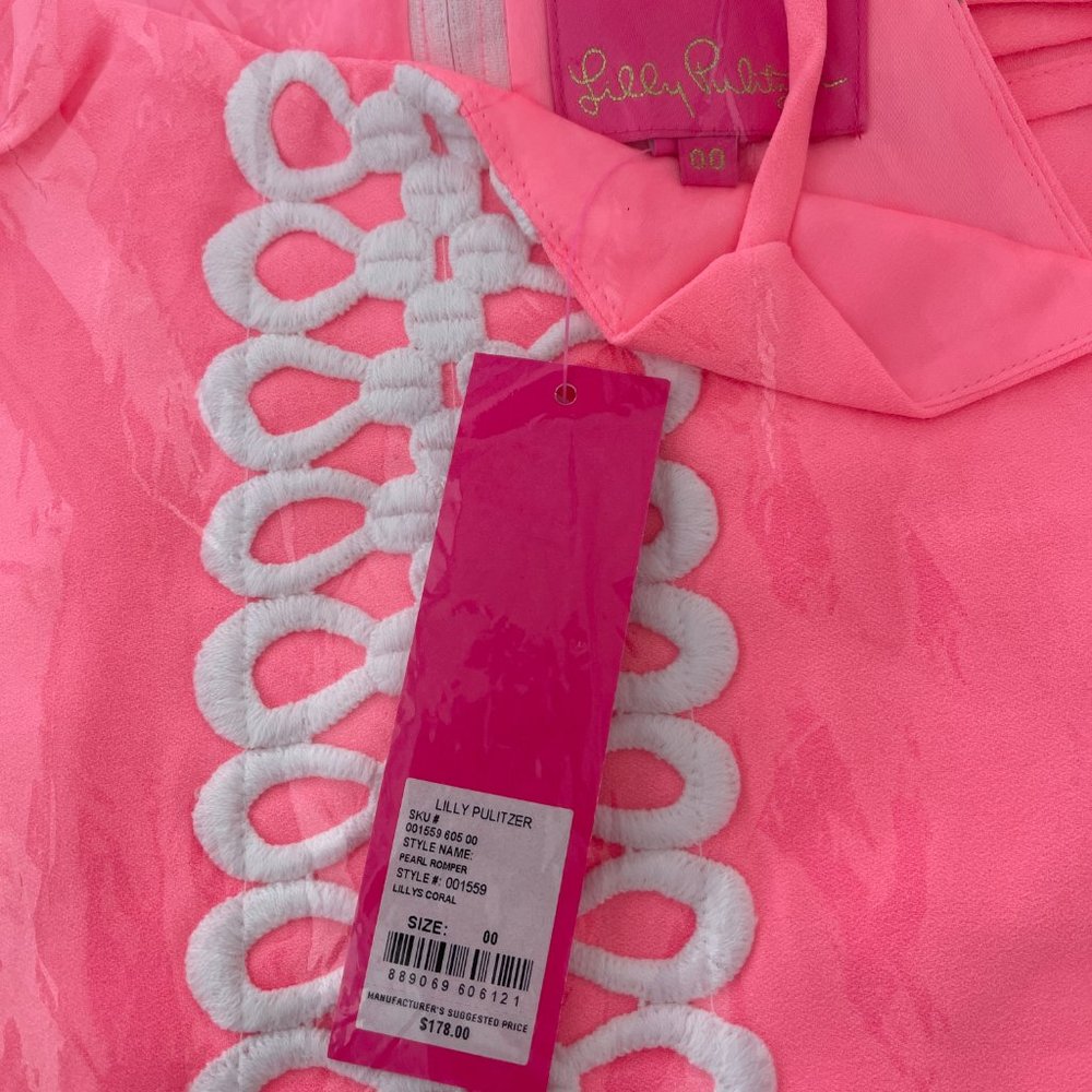 Lilly Pulitzer Woman's Pearl Romper - Lillys Coral - Sizes - Retails $178 - Picture 7 of 14